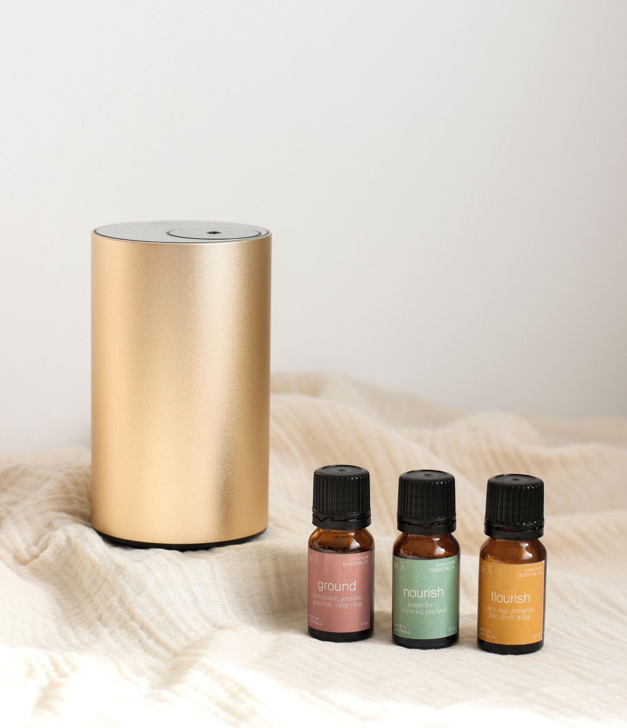 Ora diffuser gold and ground essential oil collection